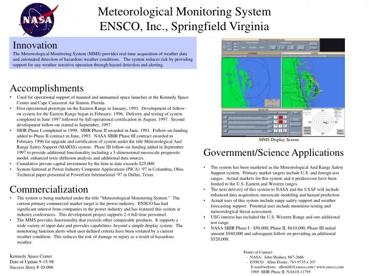 meteorological monitoring system ensco inc springfield virginia
