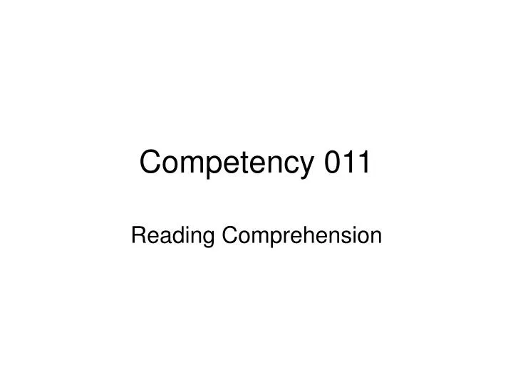 competency 011