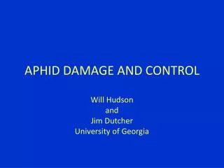 APHID DAMAGE AND CONTROL