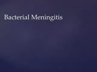 bacterial meningitis