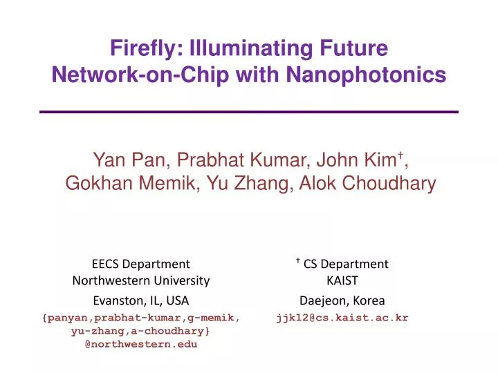 firefly illuminating future network on chip with nanophotonics