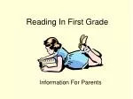 Reading In First Grade - slide 1