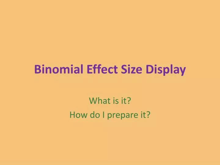 binomial effect size display