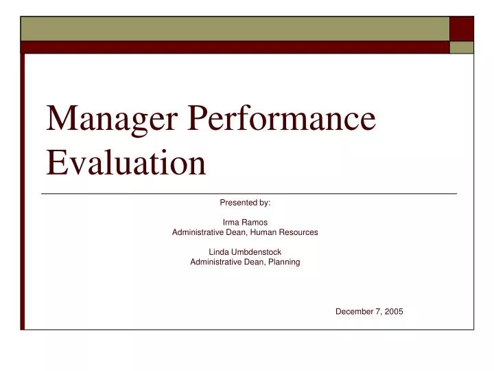 manager performance evaluation