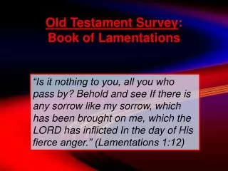 Old Testament Survey : Book of Lamentations