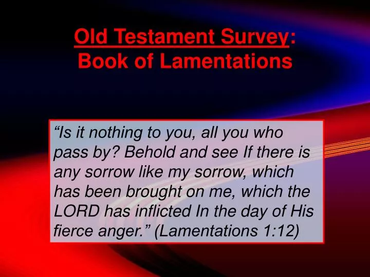 old testament survey book of lamentations