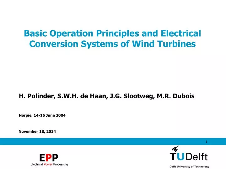 basic operation principles and electrical conversion systems of wind turbines