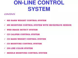 ON-LINE CONTROL SYSTEM