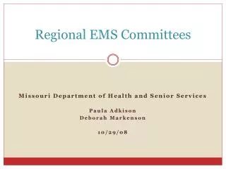 Regional EMS Committees