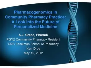 Pharmacogenomics in Community Pharmacy Practice: A Look into the Future of Personalized Medicine