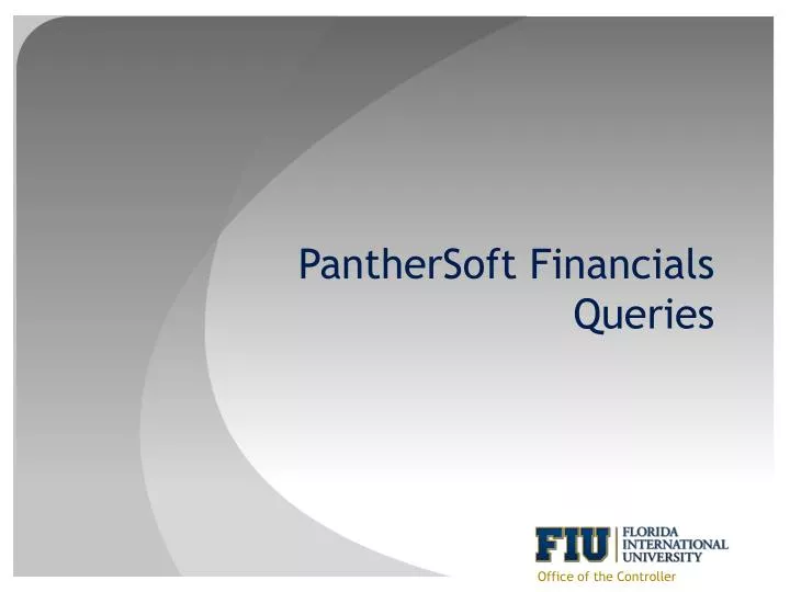 panthersoft financials queries