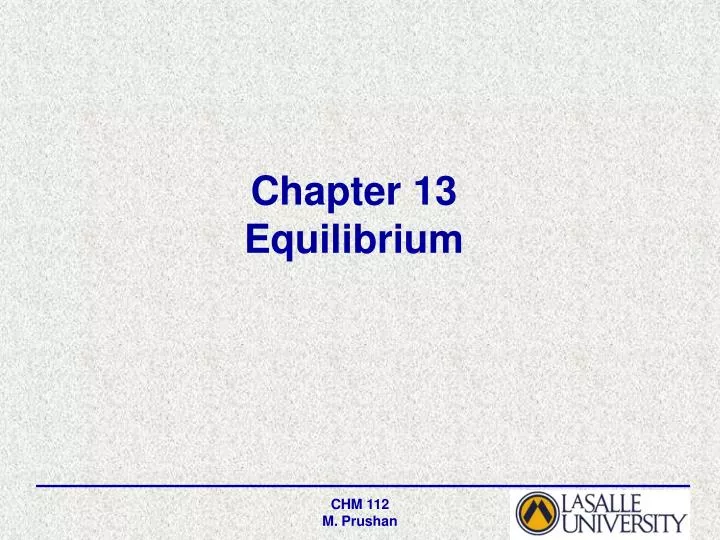 chapter 13 equilibrium