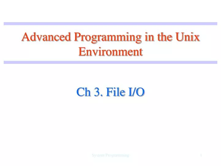advanced programming in the unix environment