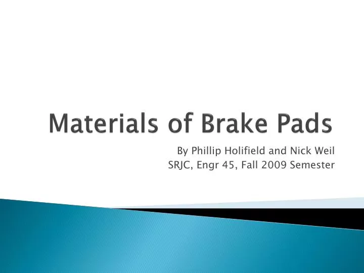 materials of brake pads