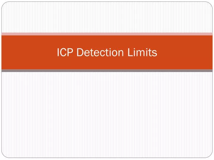 icp detection limits