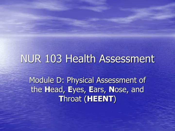 nur 103 health assessment