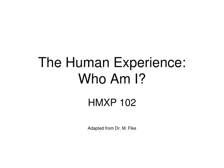 the human experience who am i