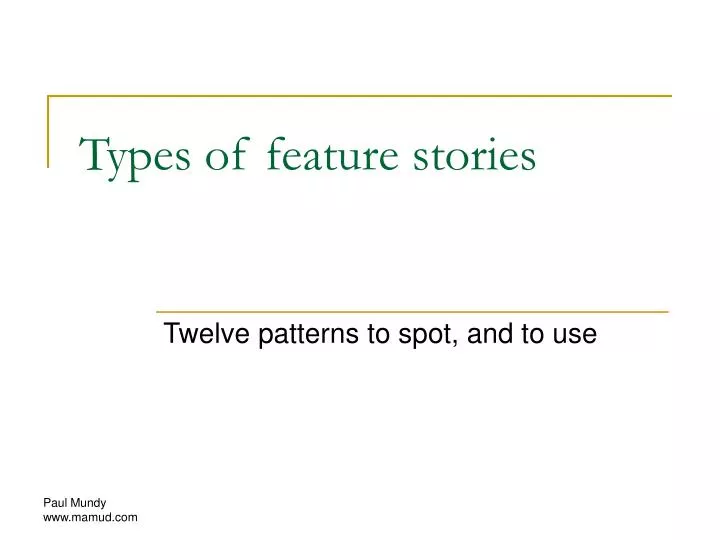 types of feature stories