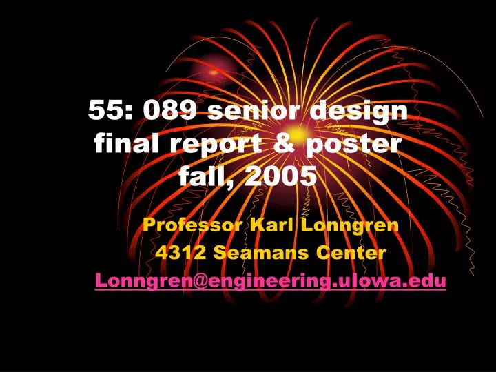 55 089 senior design final report poster fall 2005