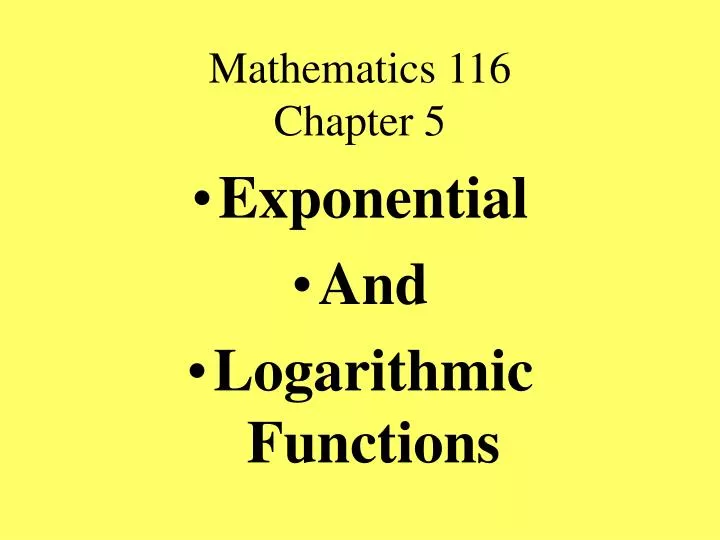 mathematics 116 chapter 5
