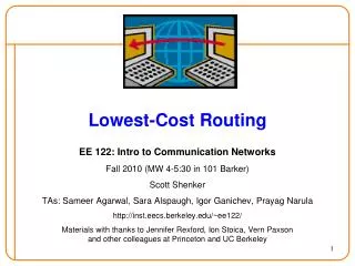 Lowest-Cost Routing