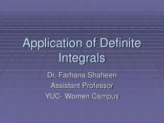 Application of Definite Integrals