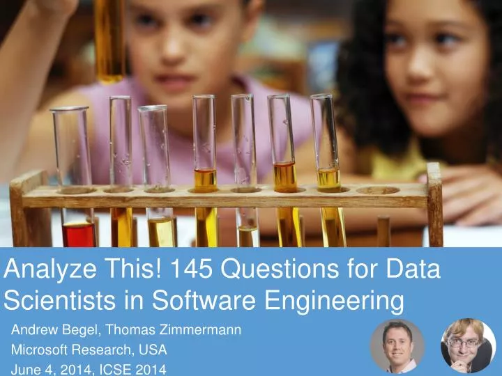 analyze this 145 questions for data scientists in software engineering