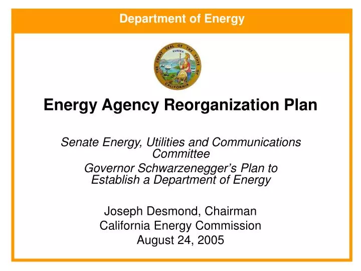 energy agency reorganization plan
