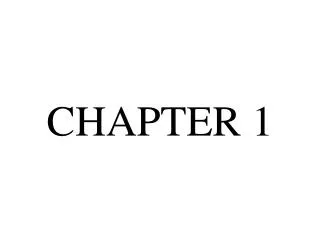 CHAPTER 1