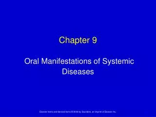 Chapter 9 Oral Manifestations of Systemic Diseases
