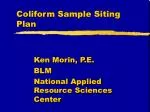 Coliform Sample Siting Plan - slide 1