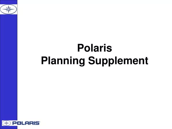 polaris planning supplement