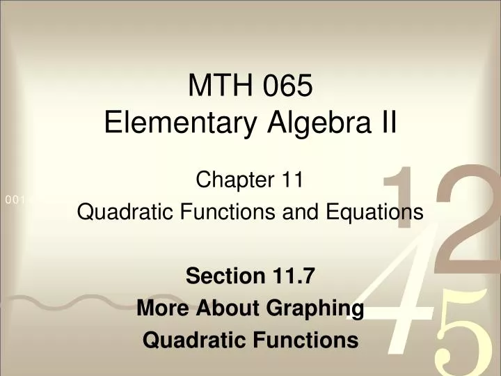 mth 065 elementary algebra ii