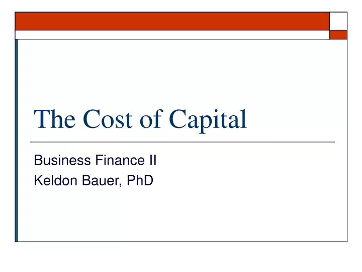 the cost of capital