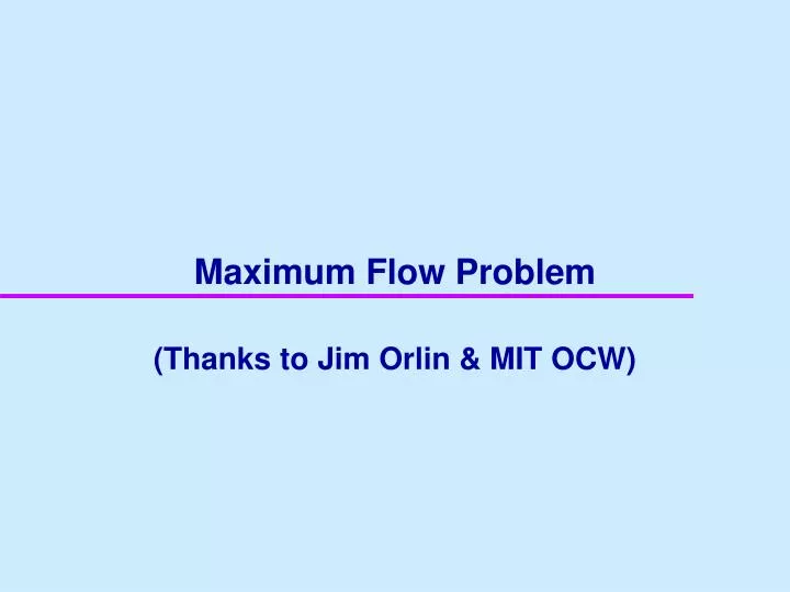 maximum flow problem