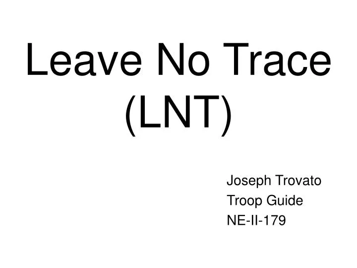 leave no trace lnt