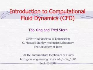 introduction to computational fluid dynamics cfd