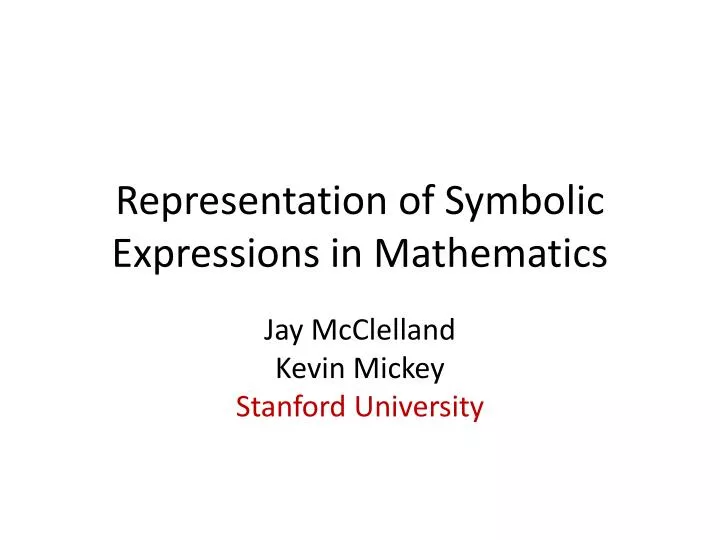 representation of symbolic expressions in mathematics