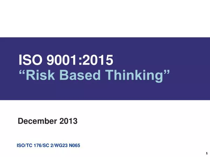 iso 9001 2015 risk based thinking