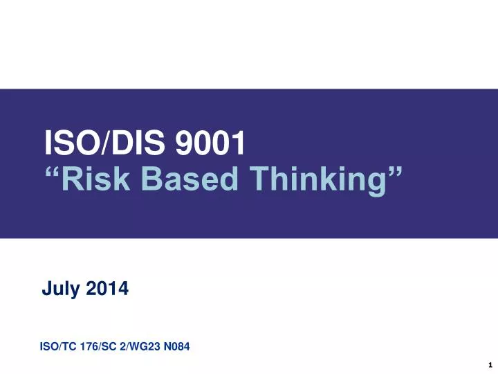 iso dis 9001 risk based thinking