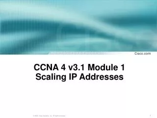 CCNA 4 v3.1 Module 1 Scaling IP Addresses