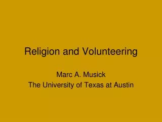 Religion and Volunteering