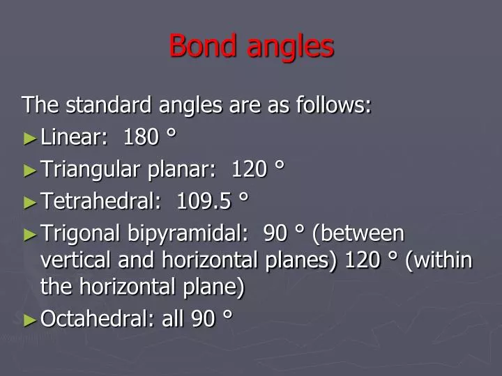 bond angles