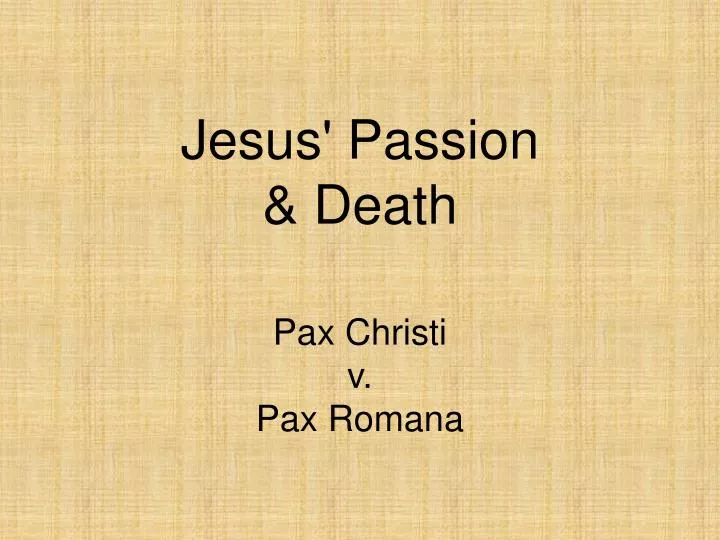 jesus passion death