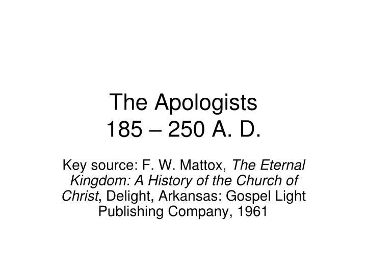 the apologists 185 250 a d