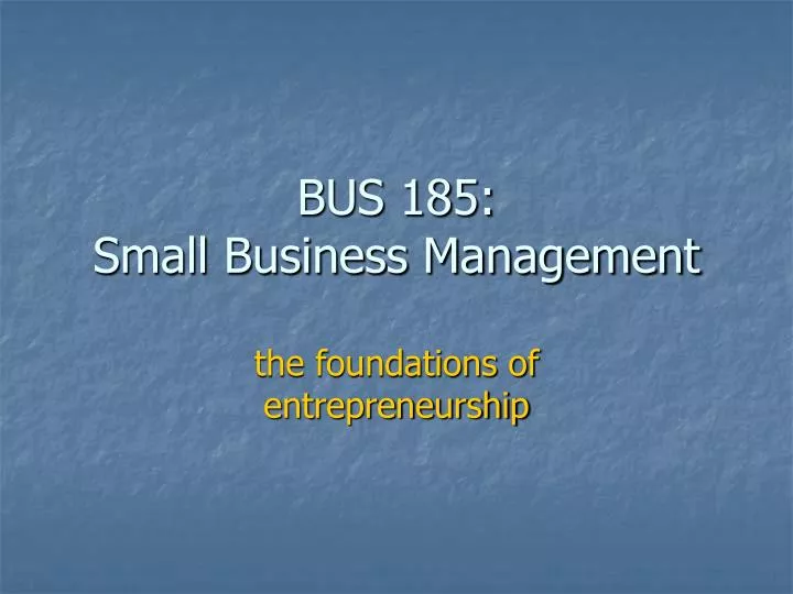 bus 185 small business management