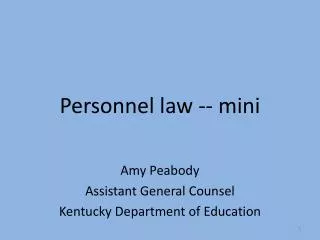 Personnel law -- mini