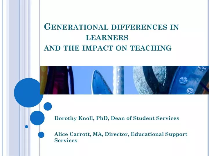 generational differences in learners and the impact on teaching