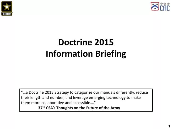 doctrine 2015 information briefing