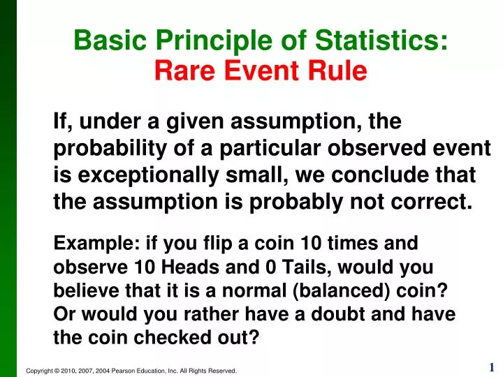basic principle of statistics rare event rule